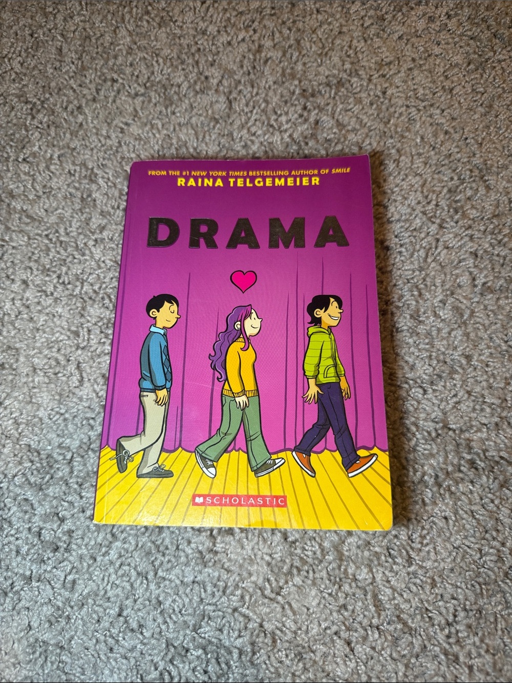 Scholastic Drama Graphic Novel — Purple and Yellow Cover
